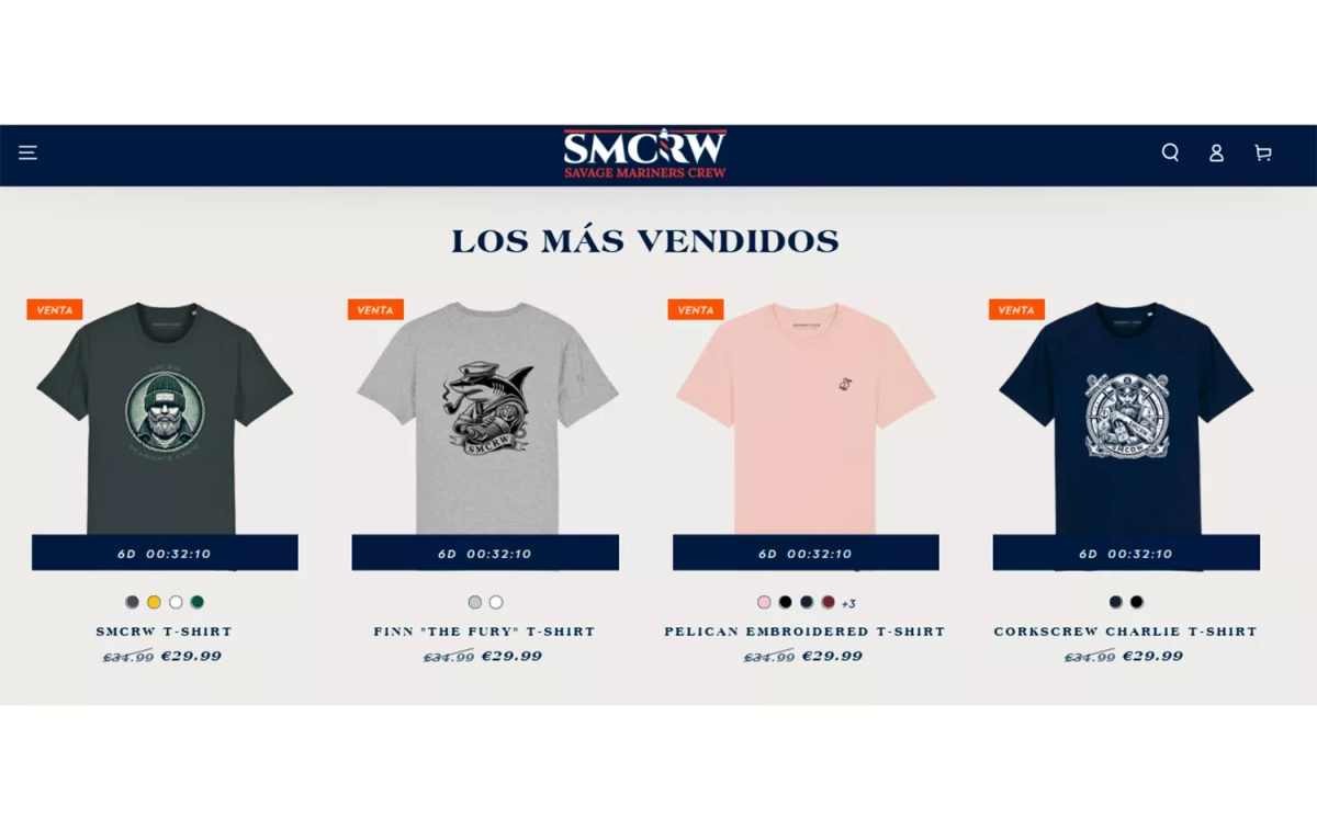Aspecto de la web de Seaman's Crew / CG Aspecto de la web de Seaman's Crew / CG