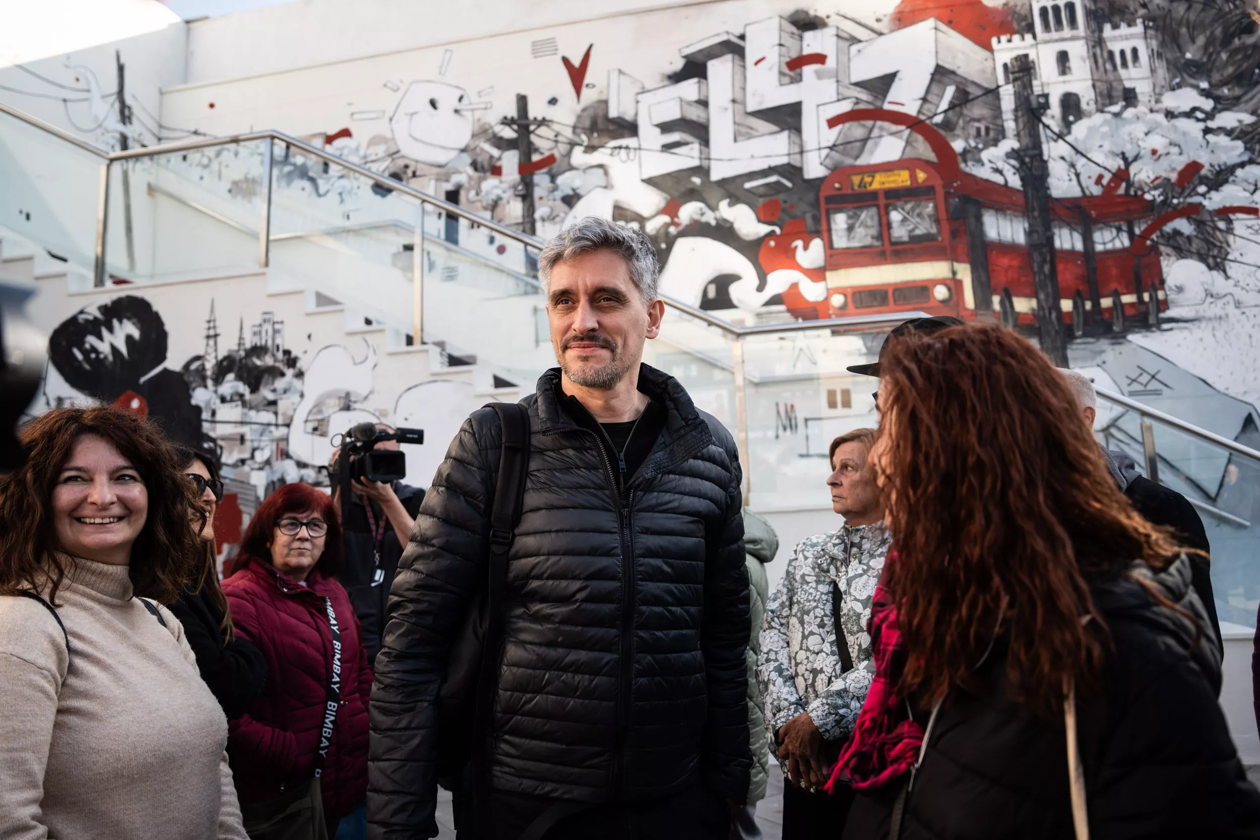 Marcel Barrena, durante la presentación de el Mural de 'El 47' / GALA ESPÍN (CG)