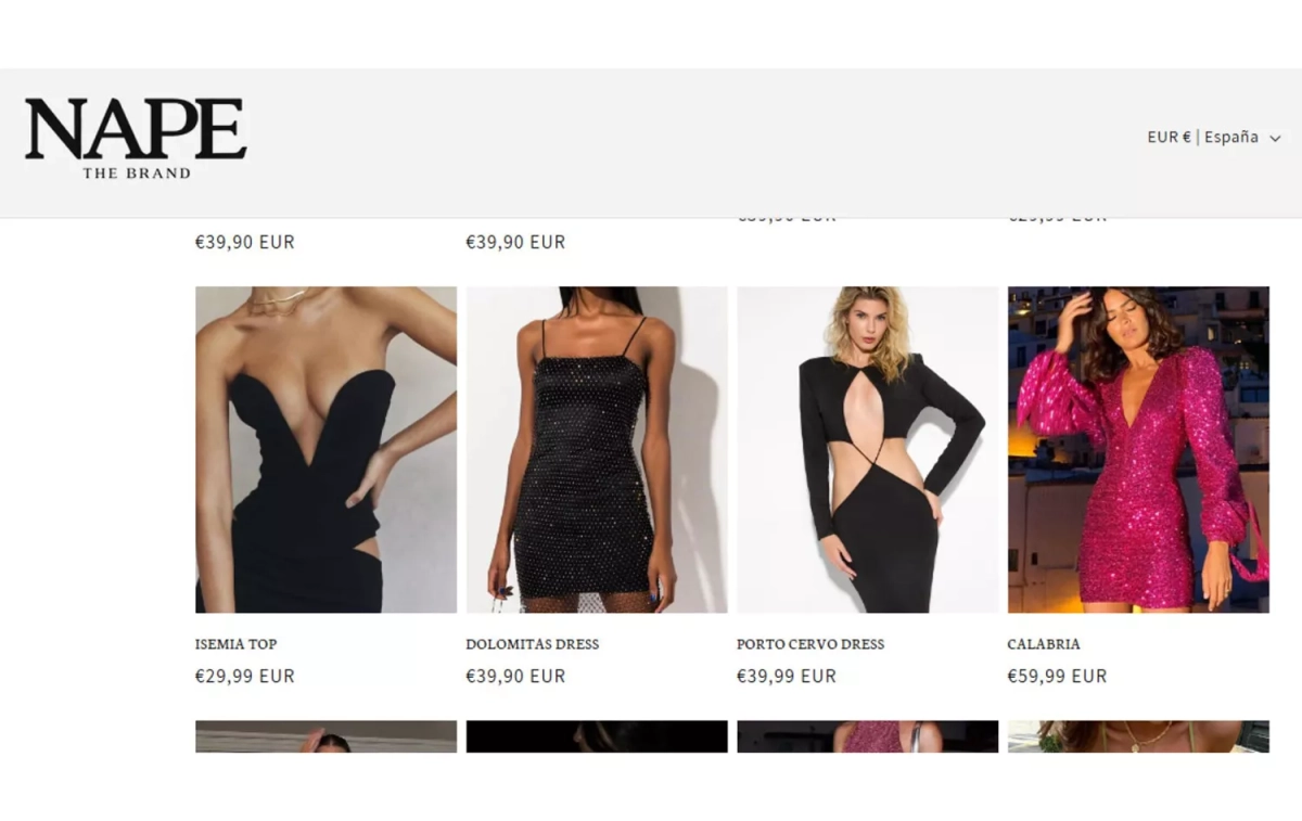 Varios vestidos ofertados en la web / CG Varios vestidos ofertados en la web / CG