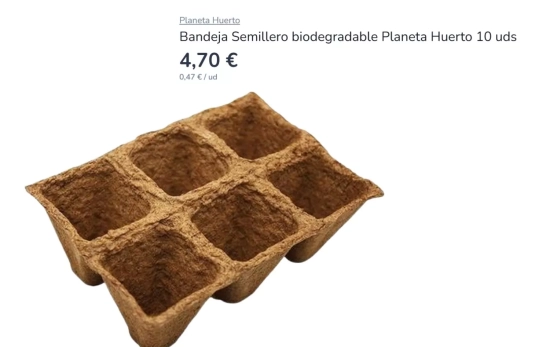 Semillero biodegradable/ PLANETAHUERTO.ES Semillero biodegradable/ PLANETAHUERTO.ES