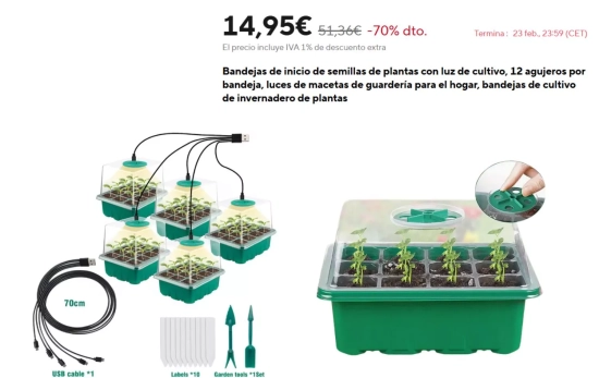 Semillero eléctrico/ ALIEXPRESS.COM Semillero eléctrico/ ALIEXPRESS.COM