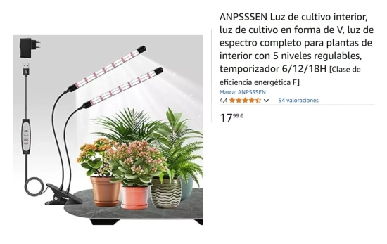 Lampara de cultivo interior/ AMAZON.ES Lampara de cultivo interior/ AMAZON.ES