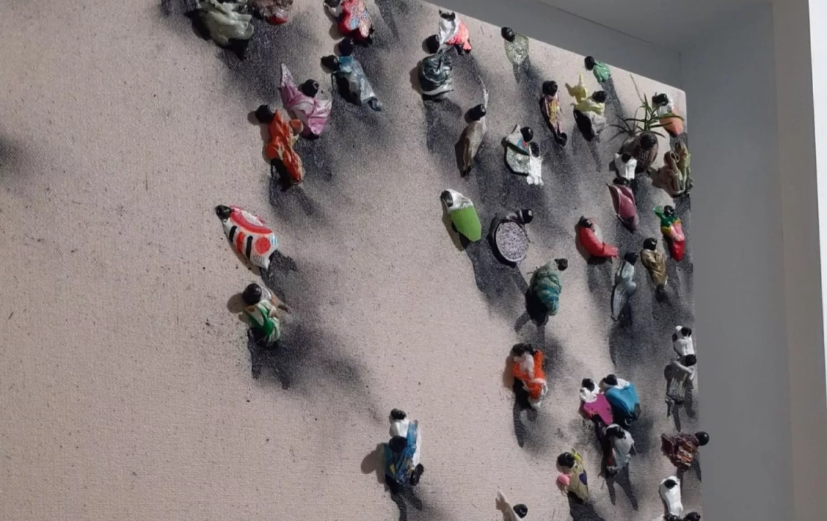 Detalle de una obra de Genovés / JUANMA DEL OLMO Detalle de una obra de Genovés / JUANMA DEL OLMO