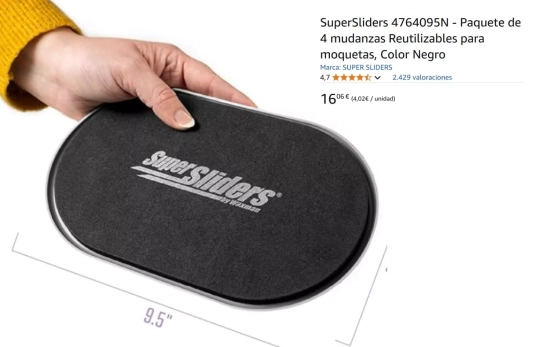 SuperSliders para mover muebles y no dañar el suelo/AMAZON.ES SuperSliders para mover muebles y no dañar el suelo/AMAZON.ES
