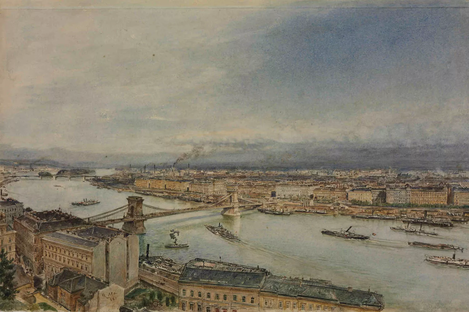 Vista de Budapest, 1881, una obra de Rudolf von Alt que se puede ver en el Guggenheim de Bilbao / MUSEUM OF FINE ARTS BUDAPEST