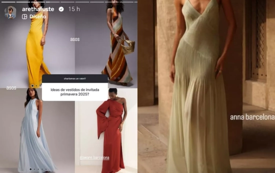 La 'stories' en la que la 'influencer' Aretha Fusté pedía opinión sobre la firma Anna Bareclona/ Instagram La 'stories' en la que la 'influencer' Aretha Fusté pedía opinión sobre la firma Anna Bareclona/ Instagram