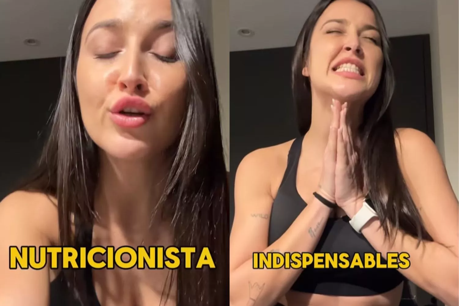 La nutricionista Patricia Gil Castera durante uno de sus vídeos / Montaje CG