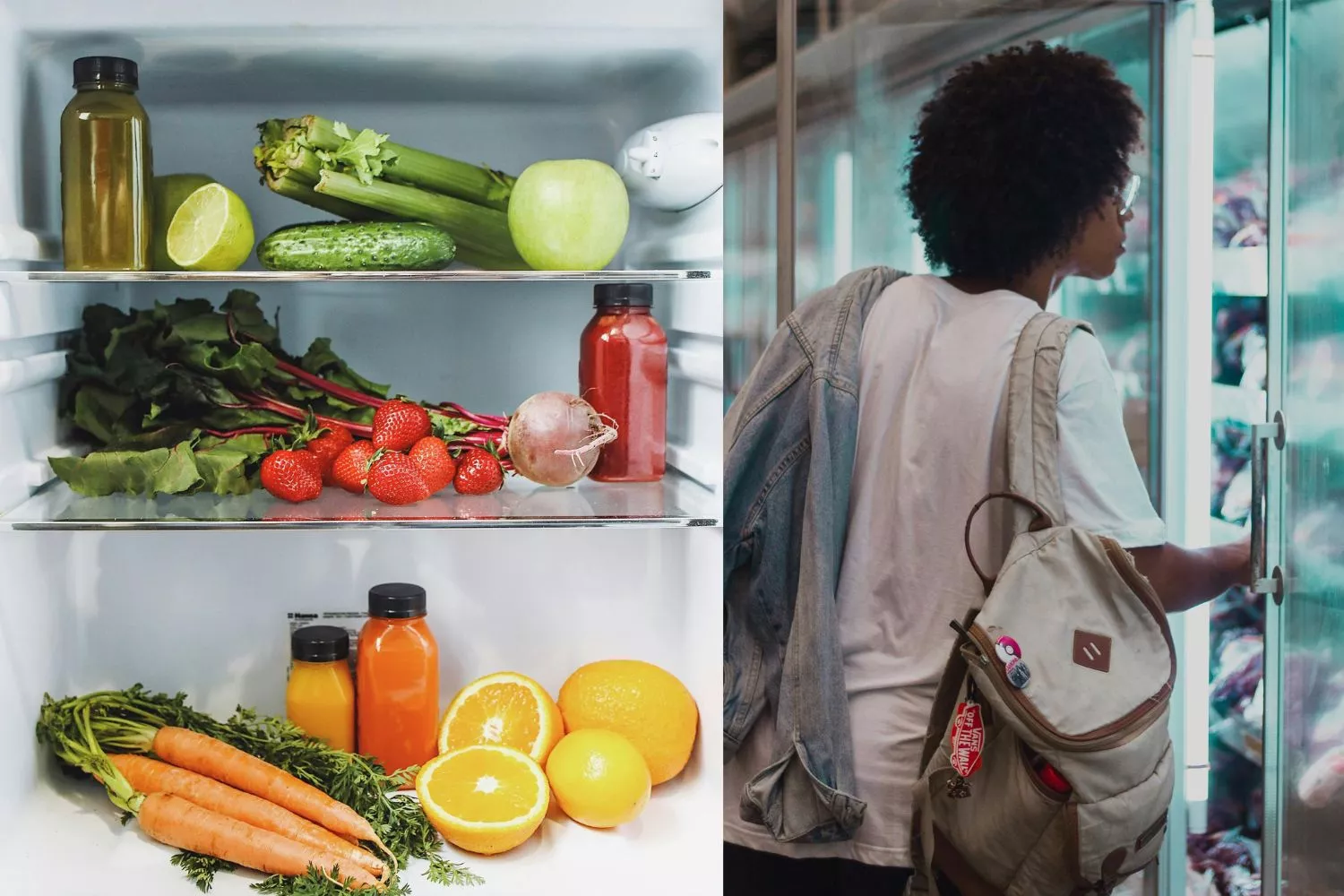 Una persona buscando el alimento, que no es la fruta y los expertos insisten en comer en todas las dietas/ Montaje CG