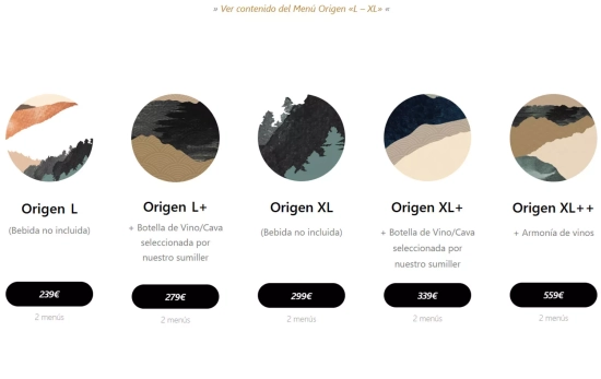 Los cinco menús degustación de La Finca Los cinco menús degustación de La Finca