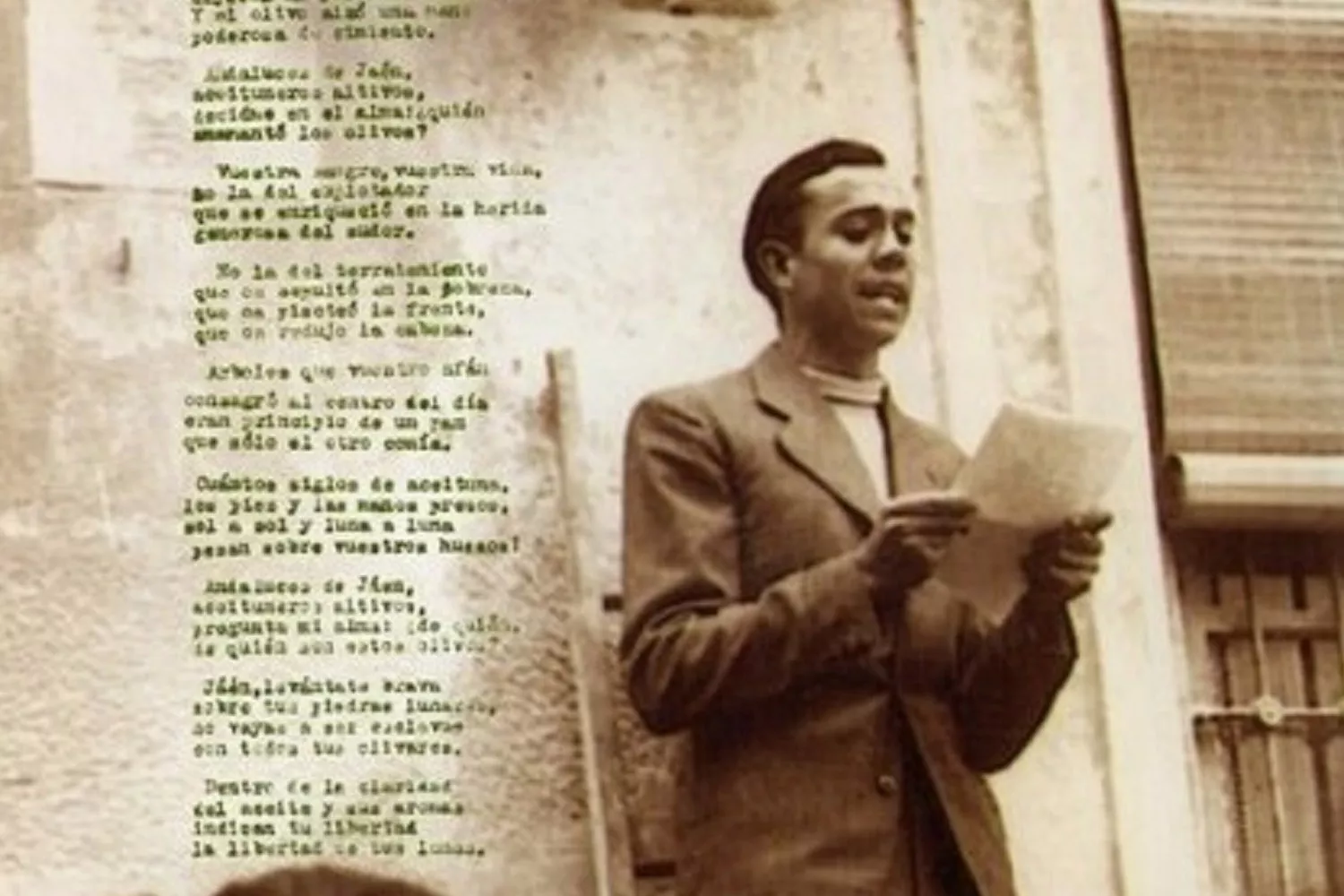 Miguel Hernández, Hijo Adoptivo de la provincia de Jaén, lee uno de sus poemas / DIPUTACIÓN DE JAÉN
