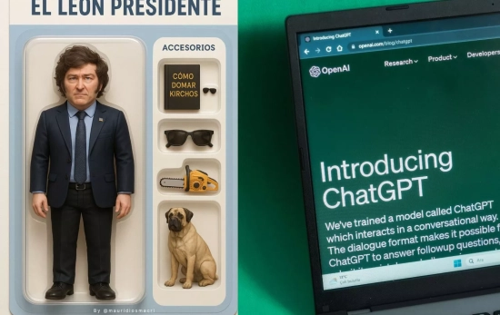 Versión coleccionable del presidente argentino Javier Milei en moda sátira hecha con IA/ Montaje CG Versión coleccionable del presidente argentino Javier Milei en moda sátira hecha con IA/ Montaje CG