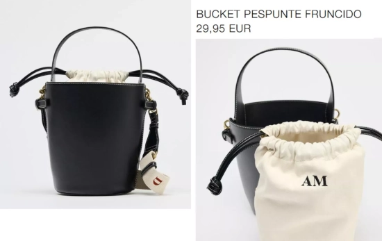 Bolso de Zara de forma bombonera, similar al de Mercadona/ Montaje CG Bolso de Zara de forma bombonera, similar al de Mercadona/ Montaje CG