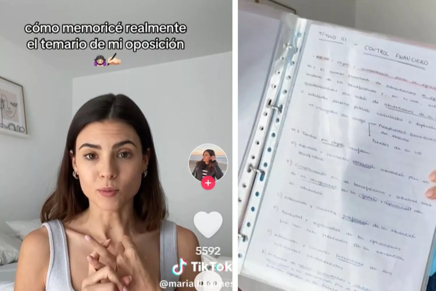  una tiktoker revela el mejor truco para memorizar el temario de las oposiciones/ Montaje CG