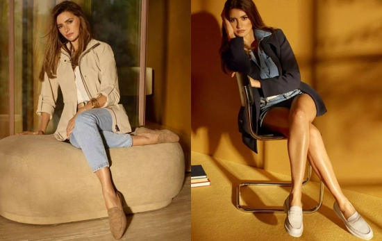 Penélope Cruz luce los mocasines 'Mantinea' en ante y piel lisa/ GEOX Penélope Cruz luce los mocasines 'Mantinea' en ante y piel lisa/ GEOX