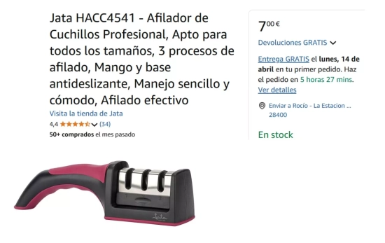 Afilador de Cuchillos Profesional Jata/AMAZON Afilador de Cuchillos Profesional Jata/AMAZON