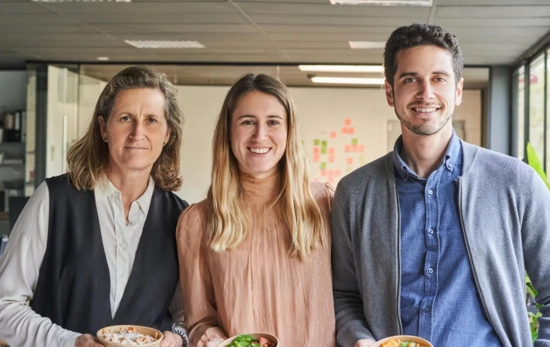 Nora Barata, Nora Vallcorba y Albert Solé, fundadores de Nora Real Food NRF Nora Barata, Nora Vallcorba y Albert Solé, fundadores de Nora Real Food NRF