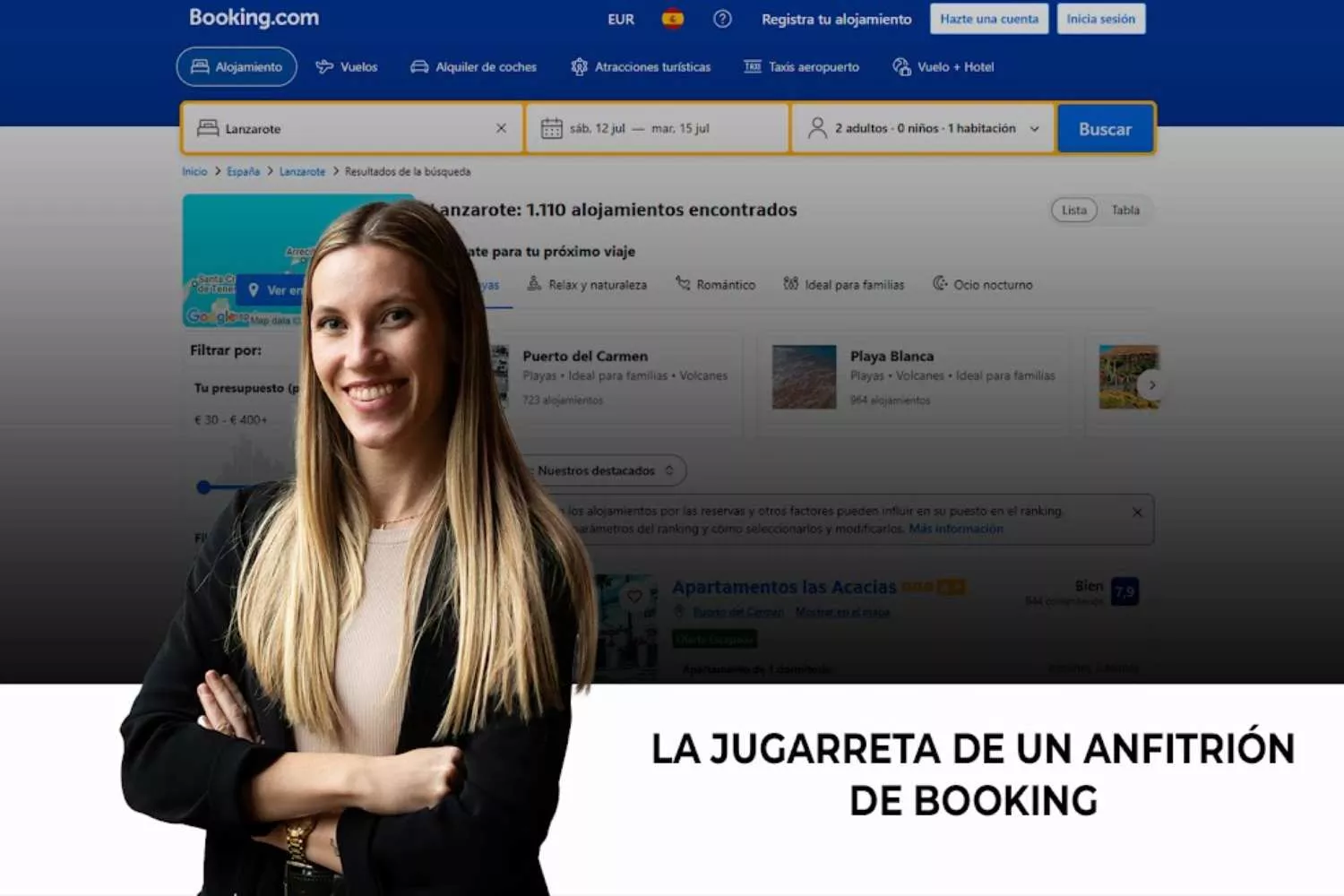 Videoblog Ana Siles sobre el anfitrión de Booking / Fotomontaje CG