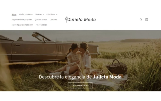 Aspecto de la web de Julieta Moda / CG Aspecto de la web de Julieta Moda / CG