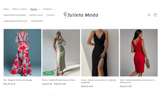 Vestidos en la web de Julieta Moda / CG Vestidos en la web de Julieta Moda / CG