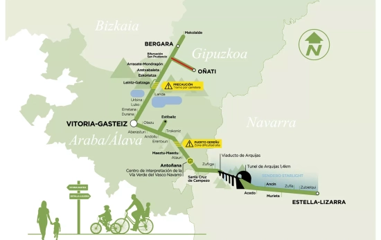 Mapa del trazado / VIAVERDEVASCONAVARRO.COM Mapa del trazado / VIAVERDEVASCONAVARRO.COM