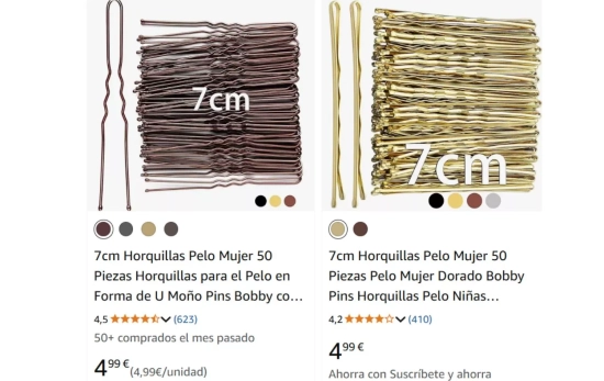 Horquillas jumbo de pelo mujer/ AMAZON Horquillas jumbo de pelo mujer/ AMAZON