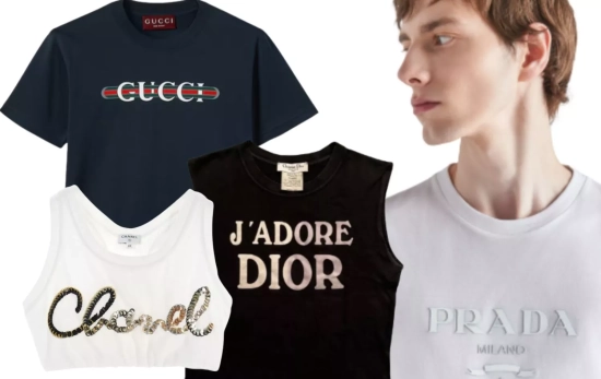 Camisetas con logos gigantes: ¿Regreso de la logomanía?/ Montaje CG Camisetas con logos gigantes: ¿Regreso de la logomanía?/ Montaje CG