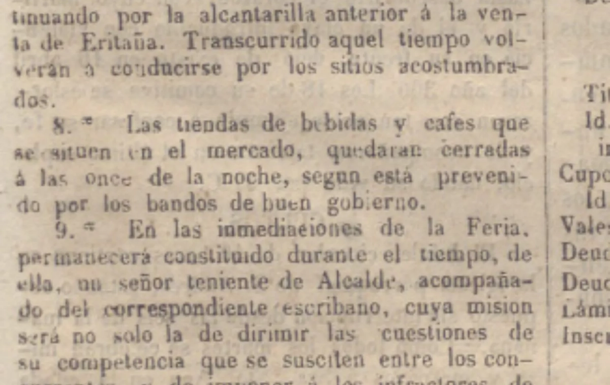 Artículo del diario 'La Paz' en 1850 Artículo del diario 'La Paz' en 1850