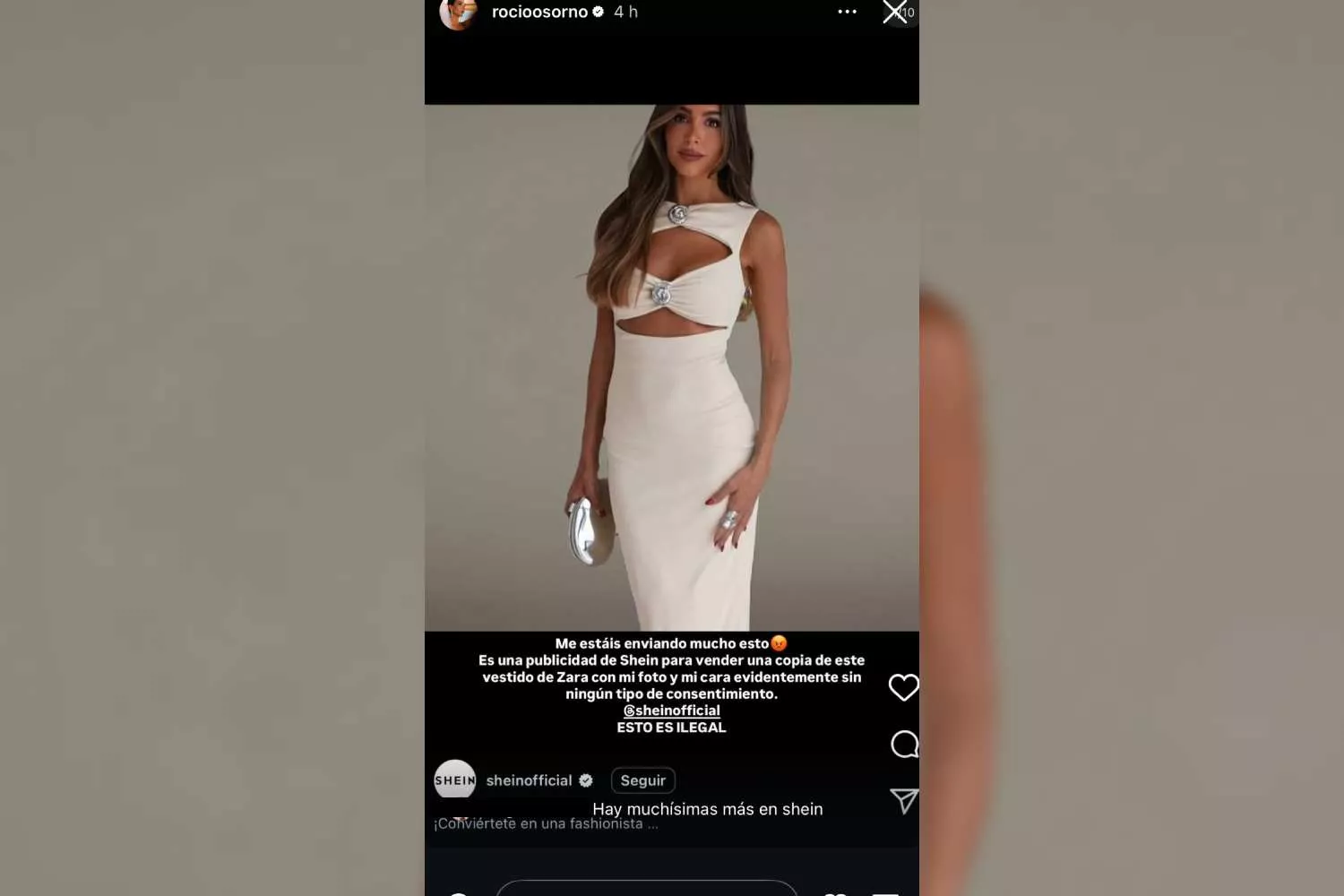Rocío Osorno denuncia a Shein en sus redes sociales / CEDIDA Rocío Osorno denuncia a Shein en sus redes sociales / CEDIDA