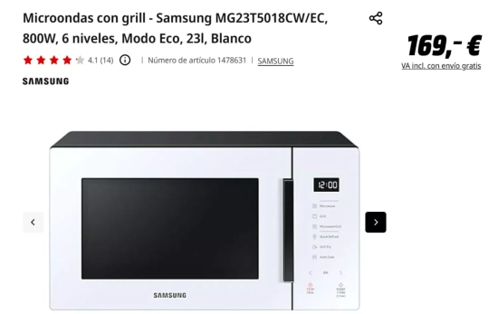 Microondas con modo ECO/ SAMSUNG Microondas con modo ECO/ SAMSUNG