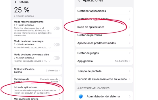 Una buena gestión del inicio de aplicaciones de tu móvil también cuida de tu batería/ Montaje CG