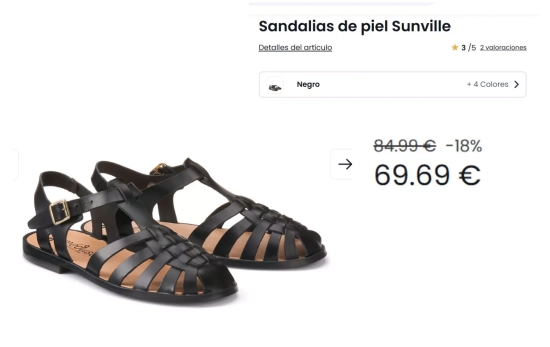 Cangrejera de piel/ LA REDOUTE Cangrejera de piel/ LA REDOUTE