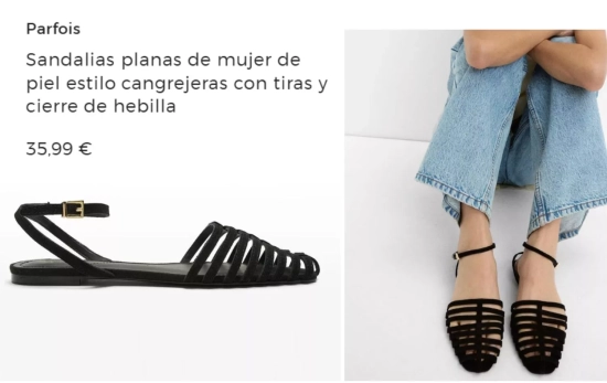 Cangrejera de poli piel/ PARFOIS Cangrejera de poli piel/ PARFOIS