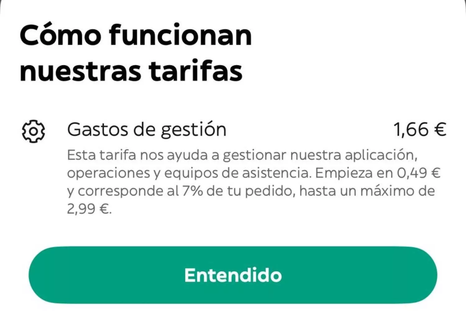 Las tarifas de Glovo sobre los gatos de gestión / CEDIDA