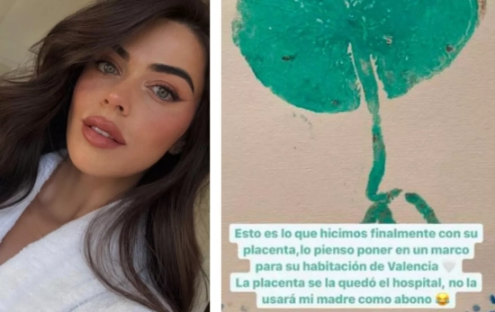 La influencer Violeta Mangriñán contando qué habría hecho finalmente con su placenta/ Montaje CG La influencer Violeta Mangriñán contando qué habría hecho finalmente con su placenta/ Montaje CG