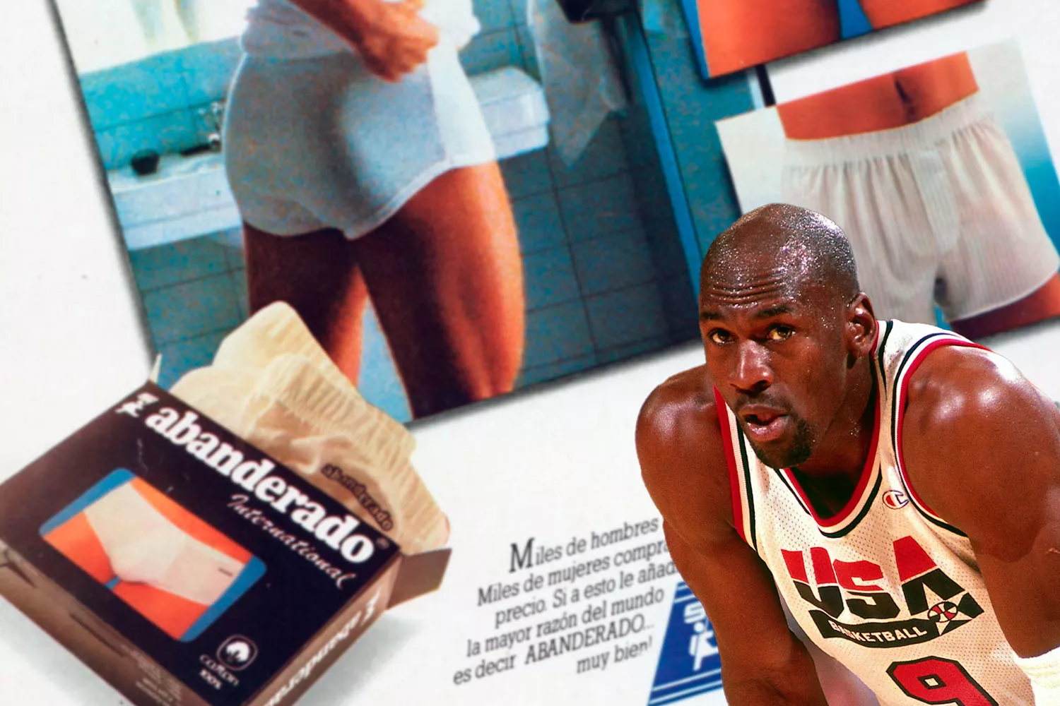Michael Jordan y varias prendas de Abanderado MONTAJE CONSUMIDOR GLOBAL