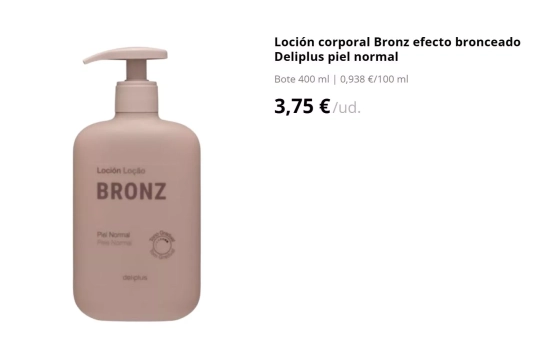 Loción Corporal Efecto Bronceado de Deliplus/ MERCADONA Loción Corporal Efecto Bronceado de Deliplus/ MERCADONA