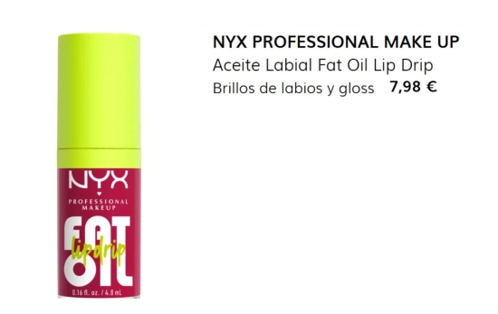 Aceite Labial Fat Oil Lip Drip NYX/ PRIMOR Aceite Labial Fat Oil Lip Drip NYX/ PRIMOR