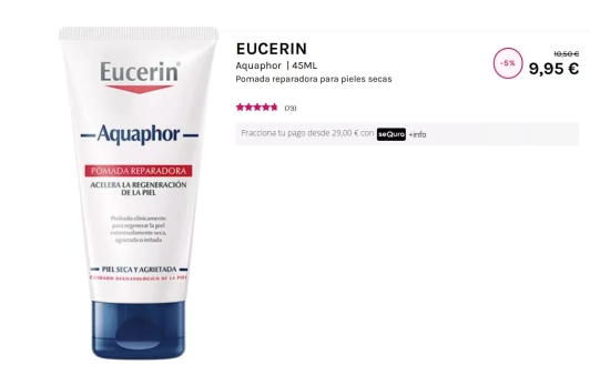 Aquaphor de Eucerin. Pomada reparadora para pieles secas/ DRUNI Aquaphor de Eucerin. Pomada reparadora para pieles secas/ DRUNI