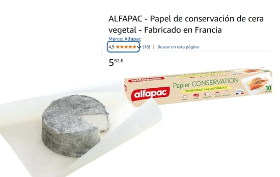 Papel de conservación para quesos/ AMAZON Papel de conservación para quesos/ AMAZON