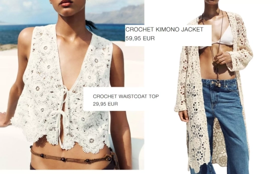 Chaleco y kimono crochet/ ZARA Chaleco y kimono crochet/ ZARA