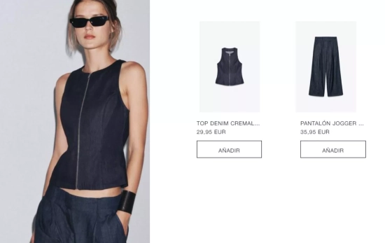 Conjunto de dos piezas en tela vaquera, muy en tendencia este verano 2025/ ZARA Conjunto de dos piezas en tela vaquera, muy en tendencia este verano 2025/ ZARA