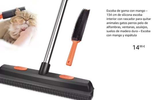 Escoba recoge pelos de mascotas/ AMAZON Escoba recoge pelos de mascotas/ AMAZON