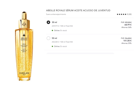 Abeille Royale Sérum Aceite Acuoso de Juventud/ DOUGLAS Abeille Royale Sérum Aceite Acuoso de Juventud/ DOUGLAS