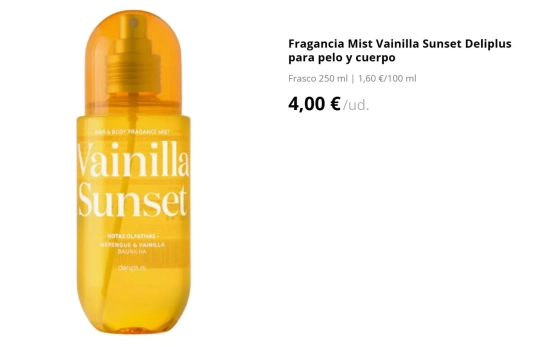 Bruma Vainilla Sunset/ MERCADONA Bruma Vainilla Sunset/ MERCADONA