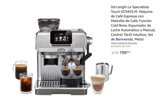 Cafetera De'Longhi La Specialista Touch/ AMAZON