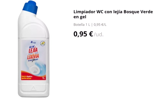 Limpiador WC con lejía/ MERCADONA Limpiador WC con lejía/ MERCADONA