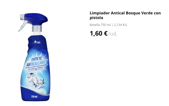 Limpiador Antical/ MERCADONA Limpiador Antical/ MERCADONA
