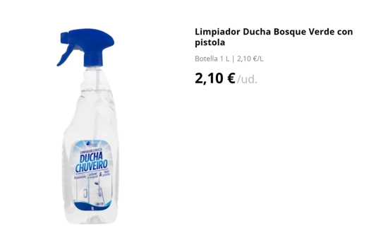Limpiador Ducha Bosque Verde con pistola/ MERCADONA Limpiador Ducha Bosque Verde con pistola/ MERCADONA