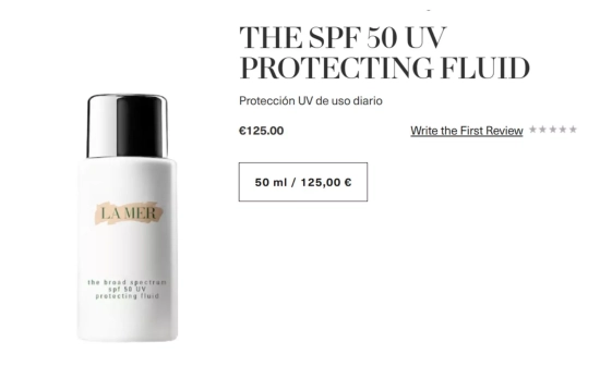  SPF 50 de La Mer 50 ml/ 125 €/ LAMER.EU