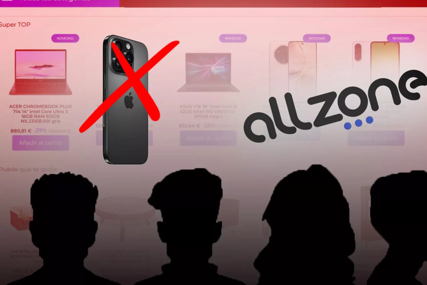 Un iPhone 16 Pro y el logo de AllZone / Montaje CONSUMIDOR GLOBAL